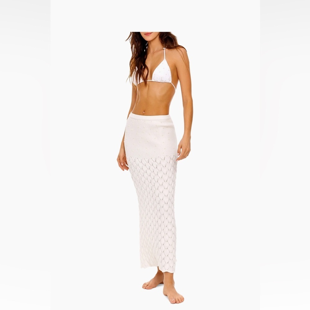 2025 Agua Bendita Theodora Thales knit Maxi Skirt in size M